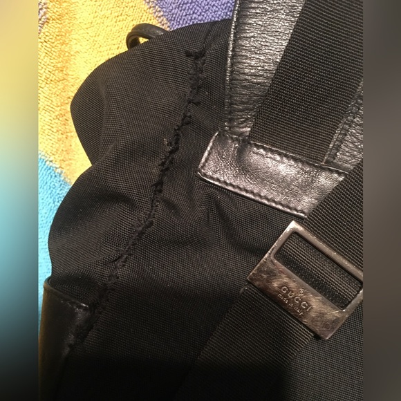 GUCCI Rucksack Backpack Nylon Leather Trim Slingback Daypack - Picture 6 of 16